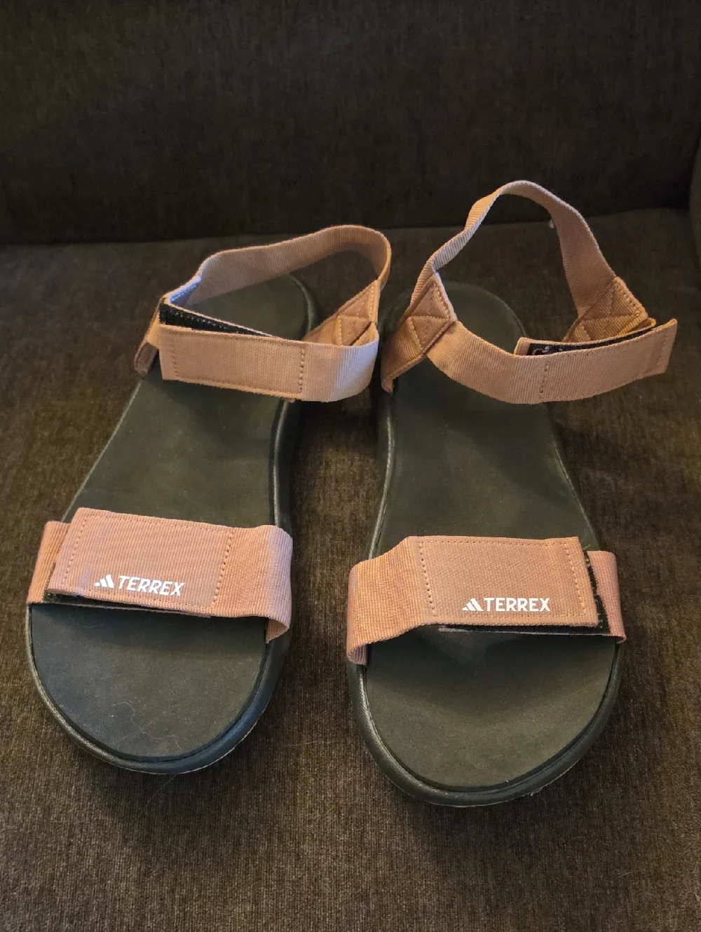 Adidas Terrex brown/mauve and black outdoor strap sandals